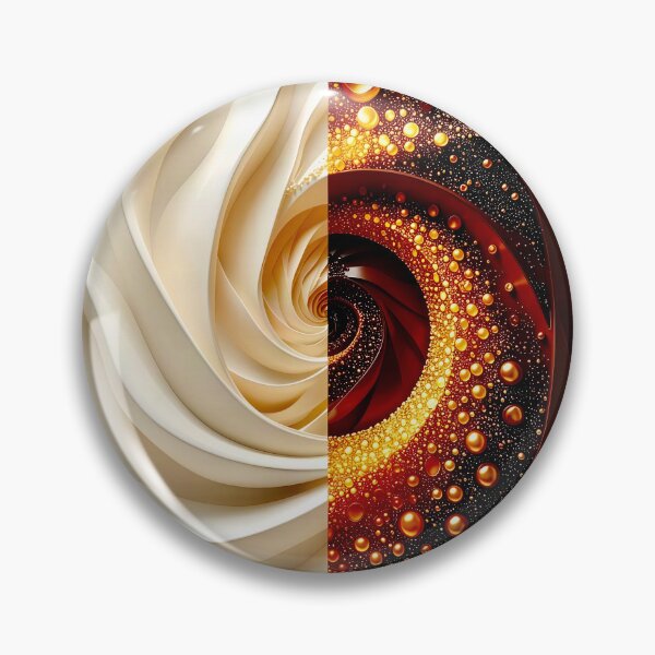 Artikelvorschau, Doppelspiralen-Abstraktionen in Schokolade und Gold entworfen und verkauft von Vicky Brago-Mitchell®.