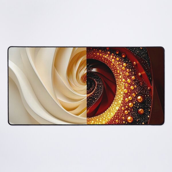 Item preview, Dual Spiral Abstractions in Chocolate and Gold designed and sold by Vicky Brago-Mitchell®.
