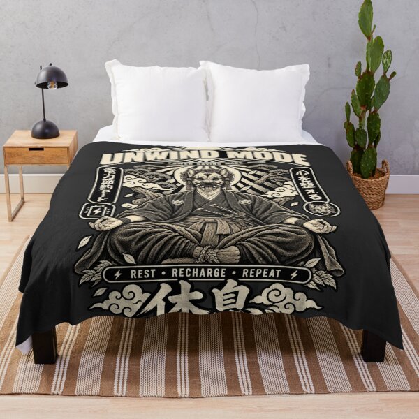 Item preview, Zen Wolf Samurai - UNWIND MODE Power Saving Japanese Streetwear designed and sold by BRTHRCNK01.