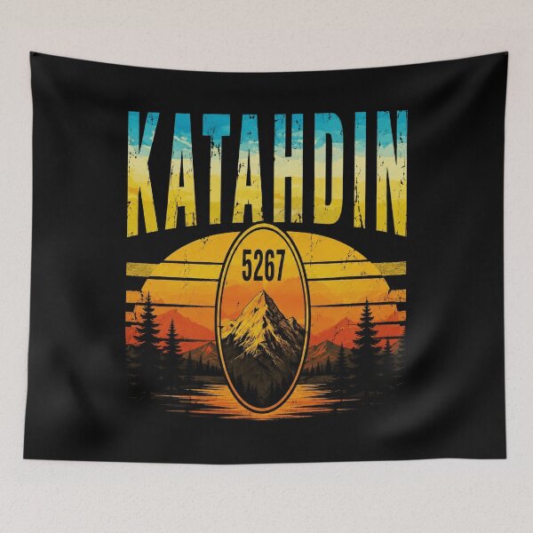 Item preview, Vintage Katahdin Mountain Maine Sunset Hiking Climbing Retro designed and sold by Michaeltien.