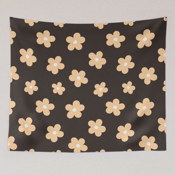 Item preview, Patrón floral retro en tonos marrón y beige designed and sold by jianina-alondra.
