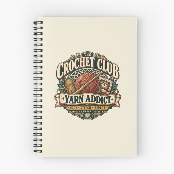 Item preview, The Crochet Club Yarn Addict Vintage Crochet Badge designed and sold by KakangMudi.