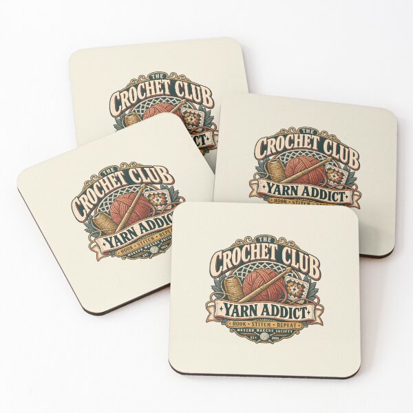 Item preview, The Crochet Club Yarn Addict Vintage Crochet Badge designed and sold by KakangMudi.