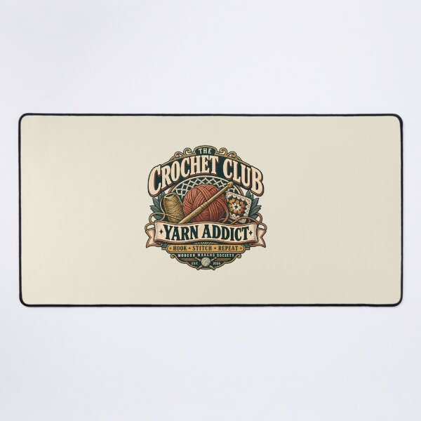 Item preview, The Crochet Club Yarn Addict Vintage Crochet Badge designed and sold by KakangMudi.