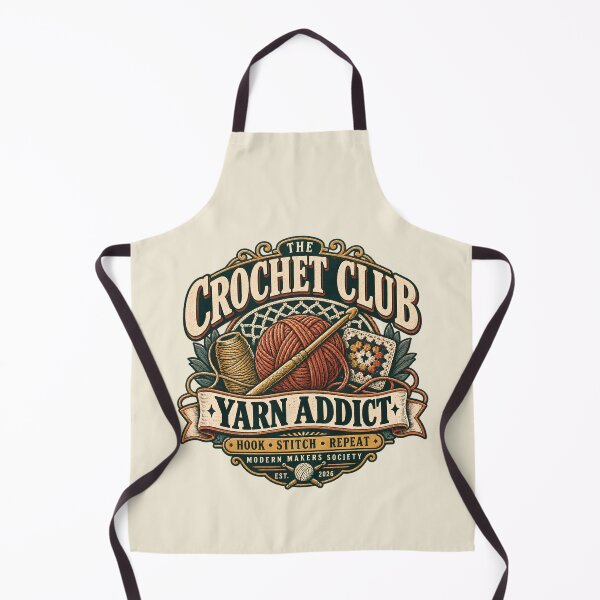 Item preview, The Crochet Club Yarn Addict Vintage Crochet Badge designed and sold by KakangMudi.