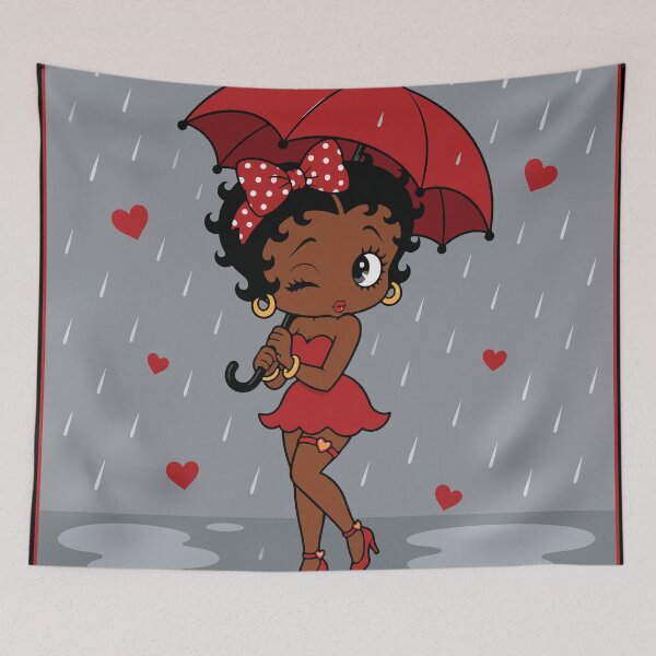 Item preview, Vintage Betty Boop Rainy Day Heart Rain designed and sold by BrownHorse90s.