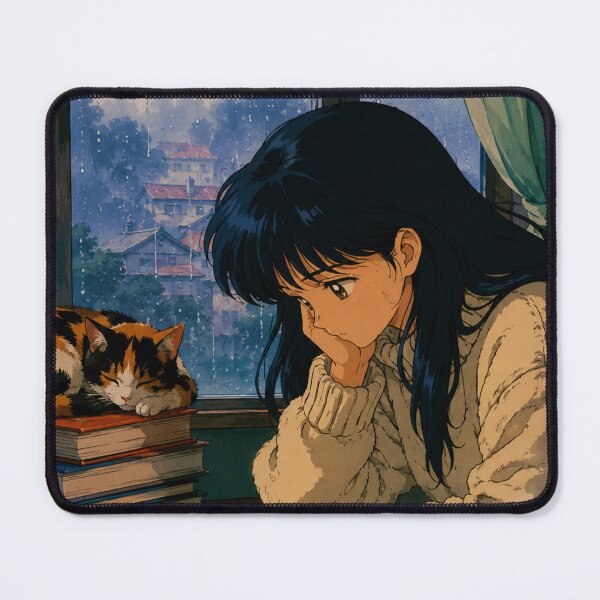 Item preview, Lofi Study Girl: Rainy Window Nook designed and sold by bapupa.