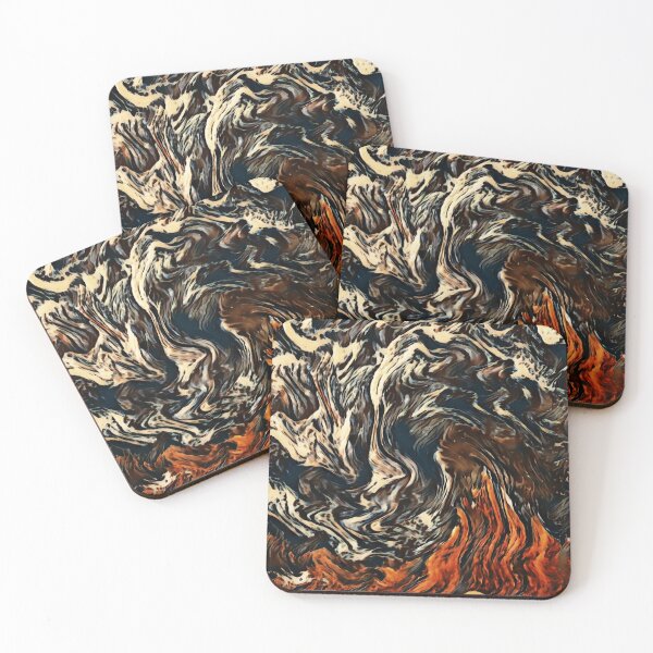 Item preview, Ember Tide – Fiery Black and Orange Abstract designed and sold by Absractshop4942.