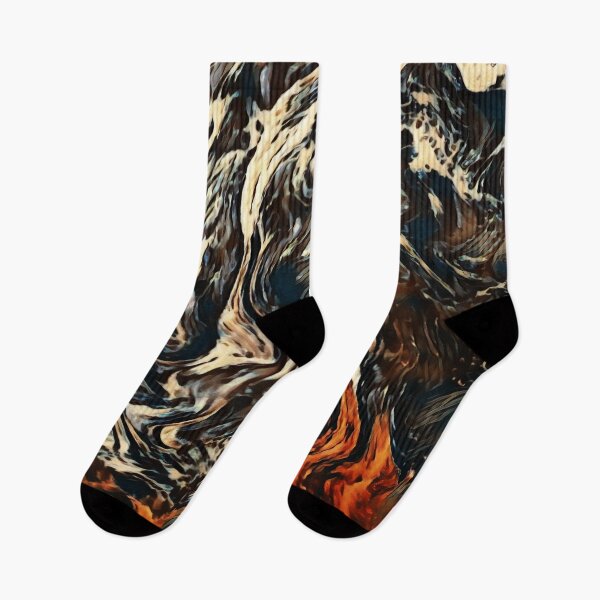 Item preview, Ember Tide – Fiery Black and Orange Abstract designed and sold by Absractshop4942.