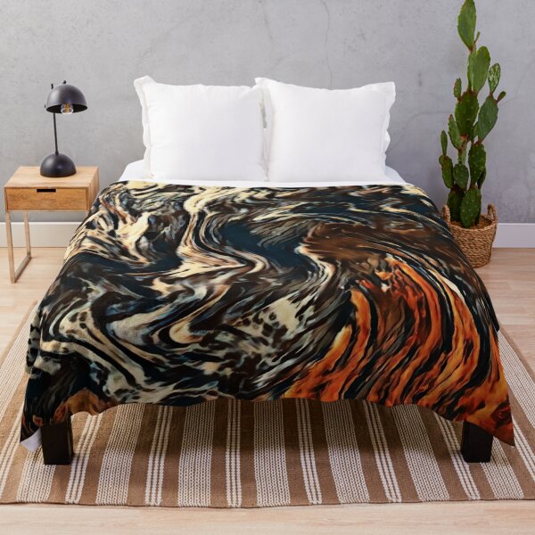 Item preview, Ember Tide – Fiery Black and Orange Abstract designed and sold by Absractshop4942.