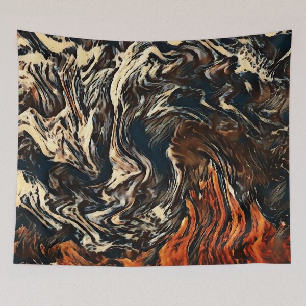 Item preview, Ember Tide – Fiery Black and Orange Abstract designed and sold by Absractshop4942.