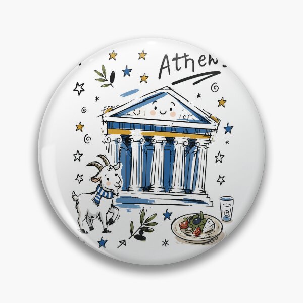 Item preview, Cute Parthenon Athens Doodle Art v2 designed and sold by RamyGallery.