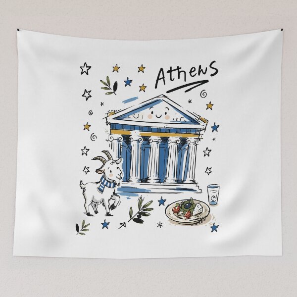 Artikelvorschau, Niedliche Parthenon-Athen-Doodle-Kunst v2 entworfen und verkauft von RamyGallery.