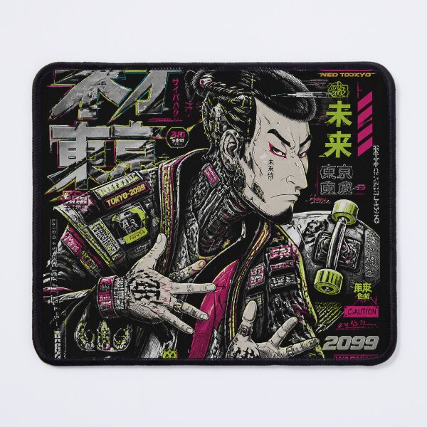 Item preview, Kabuki Neo Tokyo 2099 Cyberpunk Samurai Warrior | Japanese Streetwear | Futuristic Tokyo | Neon Japan | Manga Anime | Ukiyo-e Art | Y2K Techwear | Samurai Mask | Japanese Culture | Urban Street Art designed and sold by RhymeArc.
