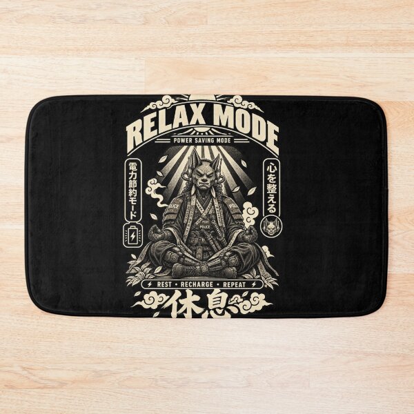 Item preview, RELAX MODE Power Saving Mode - Cyber Wolf Samurai Police Meditation designed and sold by BRTHRCNK01.