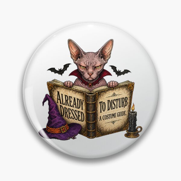 Item preview, Funny Vintage Sphynx Vampire Halloween Cat Costume designed and sold by Gentlestate.