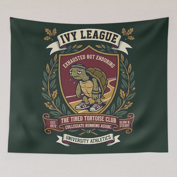 Item preview, Procrastination Running Club Vintage Collegiate Campus Crest designed and sold by DripCultureLab.