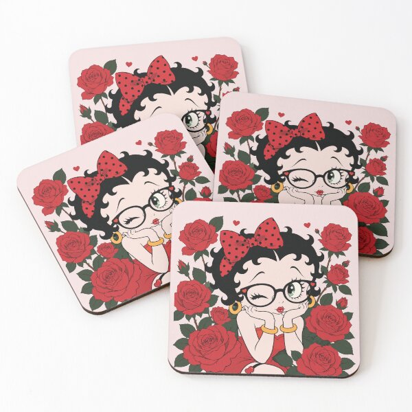 Item preview, Betty Boop Red Roses & Glasses Vintage Pinup designed and sold by BrownHorse90s.