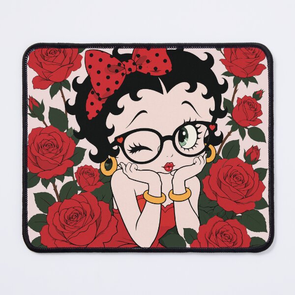 Item preview, Betty Boop Red Roses & Glasses Vintage Pinup designed and sold by BrownHorse90s.