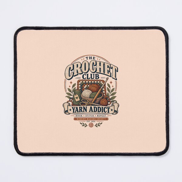 Item preview, The Crochet Club Yarn Addict Vintage Crochet Craft Badge designed and sold by KakangMudi.