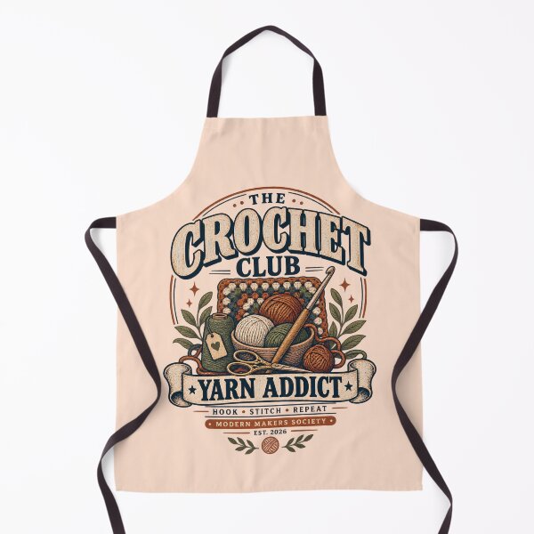 Item preview, The Crochet Club Yarn Addict Vintage Crochet Craft Badge designed and sold by KakangMudi.