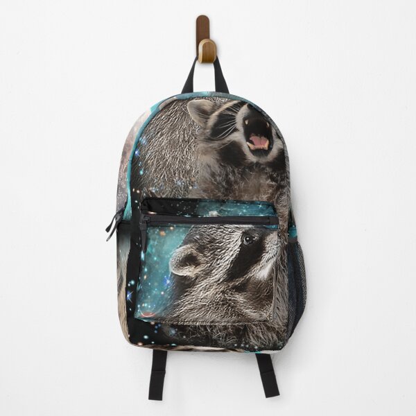 Item preview, 3 Racoon Moon Howling Raccoon Head Funny designed and sold by sheneciasaunde.