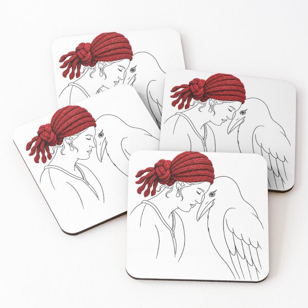 Item preview, Crimson Headwrap and Raven designed and sold by knitcorner26.