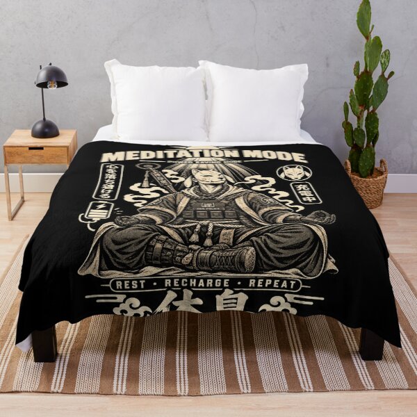 Item preview, MEDITATION MODE Power Saving Mode - Zen Police Kitsune Samurai Rest Recharge Repeat designed and sold by BRTHRCNK01.