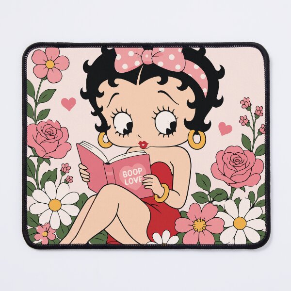 Item preview, Betty Boop Reading Love Book Floral Garden designed and sold by BrownHorse90s.