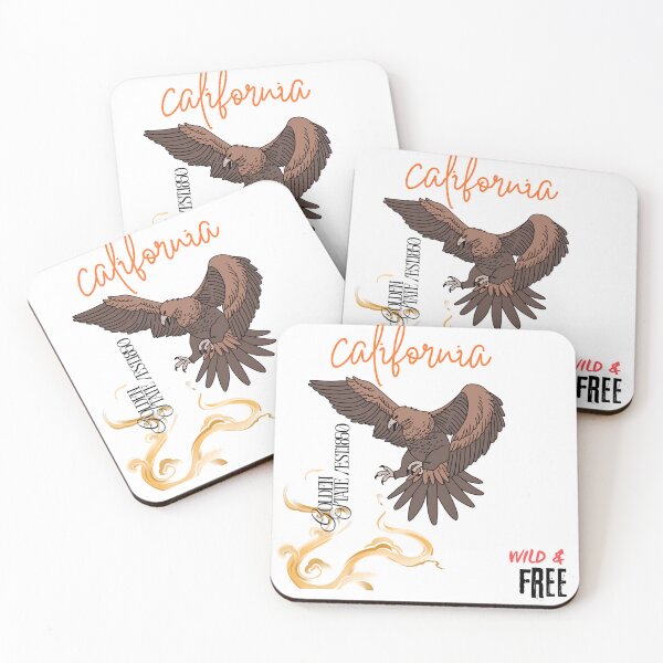 Item preview, California Golden State Eagle Wild and Free Vintage Design designed and sold by NourArtCorner.