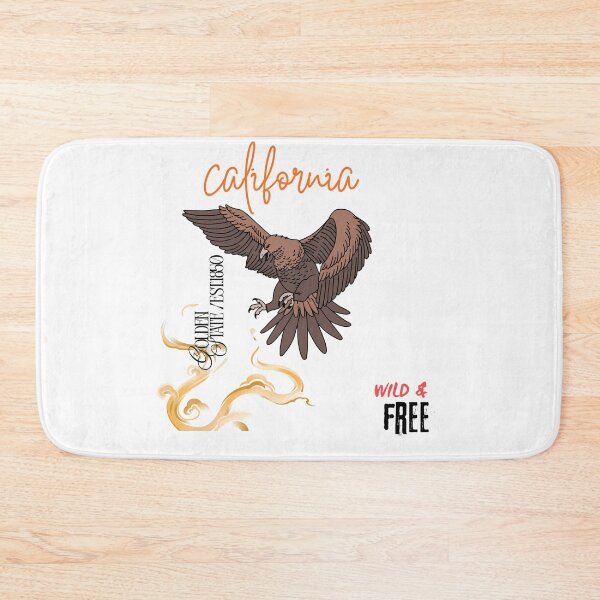 Item preview, California Golden State Eagle Wild and Free Vintage Design designed and sold by NourArtCorner.