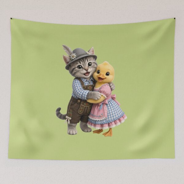 Item preview, Bavarian Kitten and Duckling – Cheeky Traditional Costume Enthusiasts designed and sold by design-rebell.