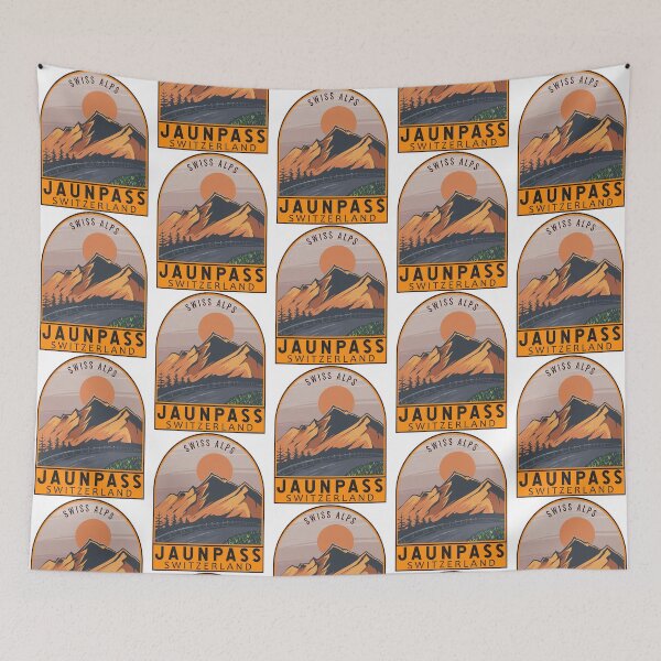 Item preview, Jaun Pass Switzerland Retro Travel Emblem designed and sold by shopbyjnb.