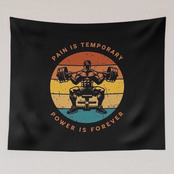 Item preview, Retro Bodybuilding Quote - Pain is Temporary, Pride is Forever designed and sold by Shopeon Designs.