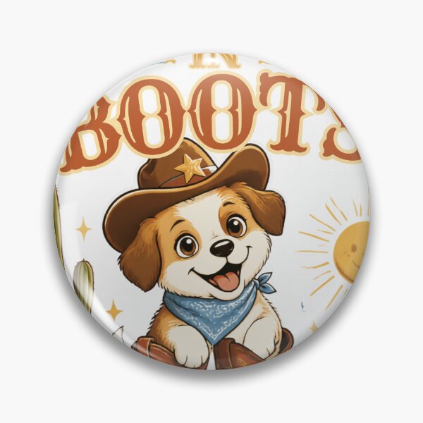 Artikelvorschau, Bellender Hund im Cowboy-Stiefel entworfen und verkauft von Paw-and-Purr.