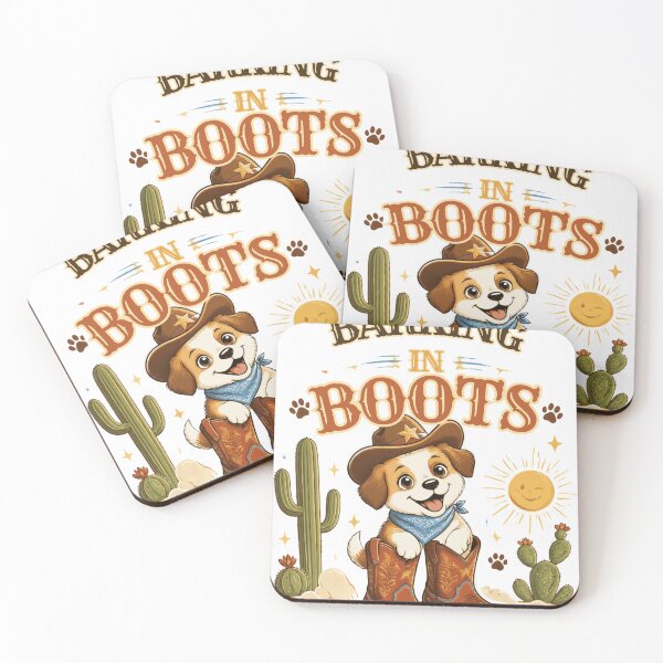 Artikelvorschau, Bellender Hund im Cowboy-Stiefel entworfen und verkauft von Paw-and-Purr.