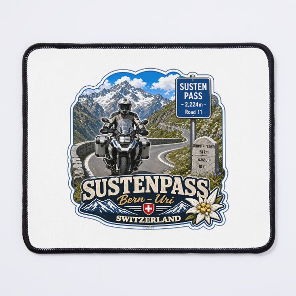 Item preview, Susten Pass Sustenpass Switzerland Suisse Schweiz Motorcycle Sticker Tshirt 07 designed and sold by shopbyjnb.