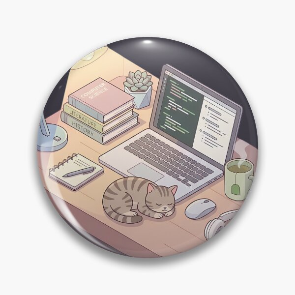 Item preview, Cozy Isometric Lo-Fi Dorm Desk Late Night Study Setup designed and sold by DripCultureLab.