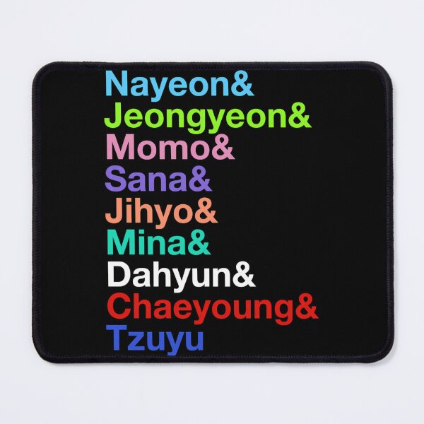 Item preview, Nayeon Jeongyeon Momo Sana Jihyo Mina Dahyun Chaeyoung Tzuyu Twices Names (Colors Ver.) designed and sold by PerditaLu.