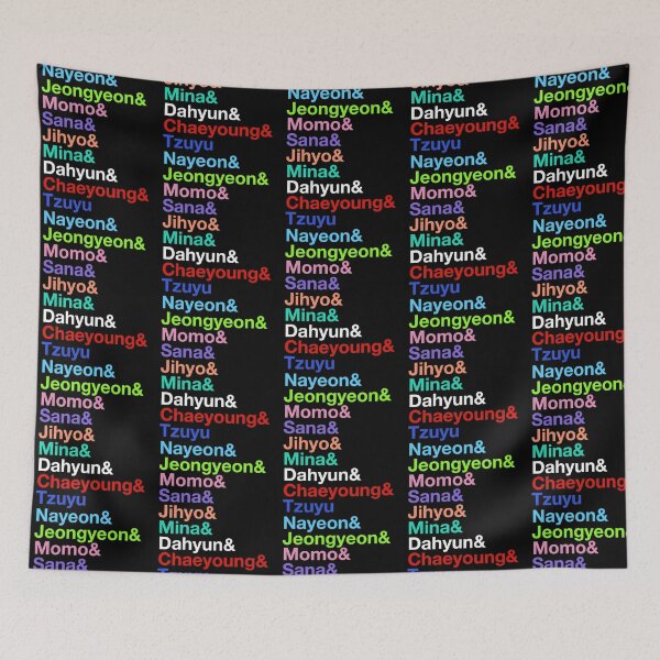 Item preview, Nayeon Jeongyeon Momo Sana Jihyo Mina Dahyun Chaeyoung Tzuyu Twices Names (Colors Ver.) designed and sold by PerditaLu.