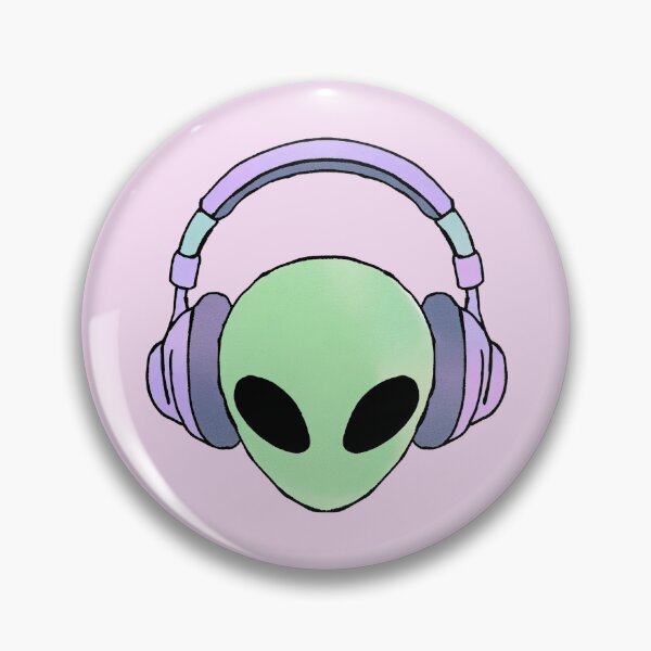 Item preview, Cute Alien Wearing Headphones Music Lover designed and sold by jianina-alondra.