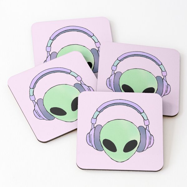 Item preview, Cute Alien Wearing Headphones Music Lover designed and sold by jianina-alondra.