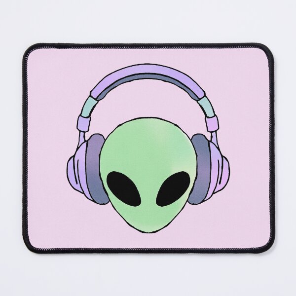 Item preview, Cute Alien Wearing Headphones Music Lover designed and sold by jianina-alondra.