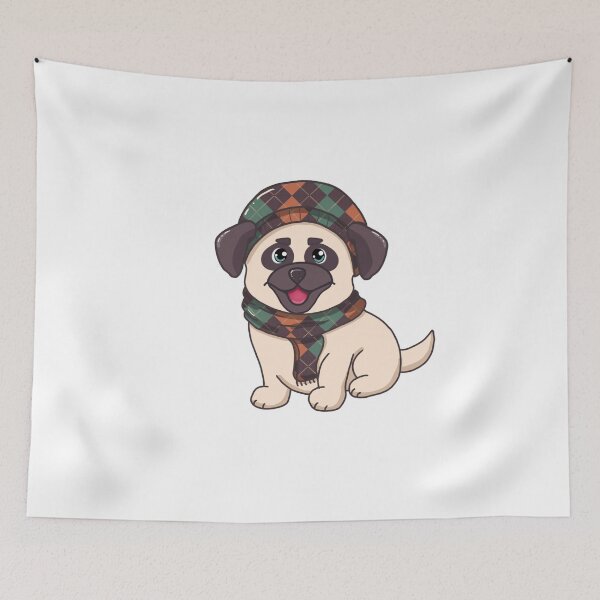 Item preview, Cute Pug wearing Autumn Hat  designed and sold by Hello-Cuties.