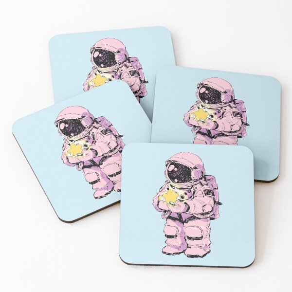 Item preview, Cute Pink Astronaut Holding Yellow Star designed and sold by jianina-alondra.