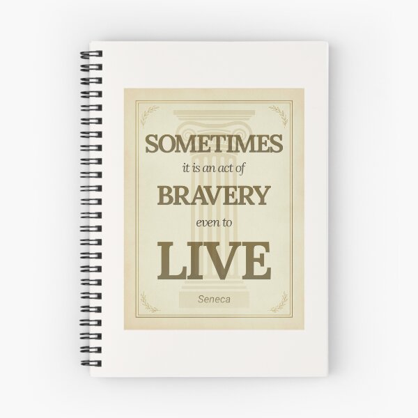 Item preview, Sometimes It Is an Act of Bravery Even to Live - Seneca - Elegant Script Stoic Quote - Black and Gold Version designed and sold by Stoic Core.