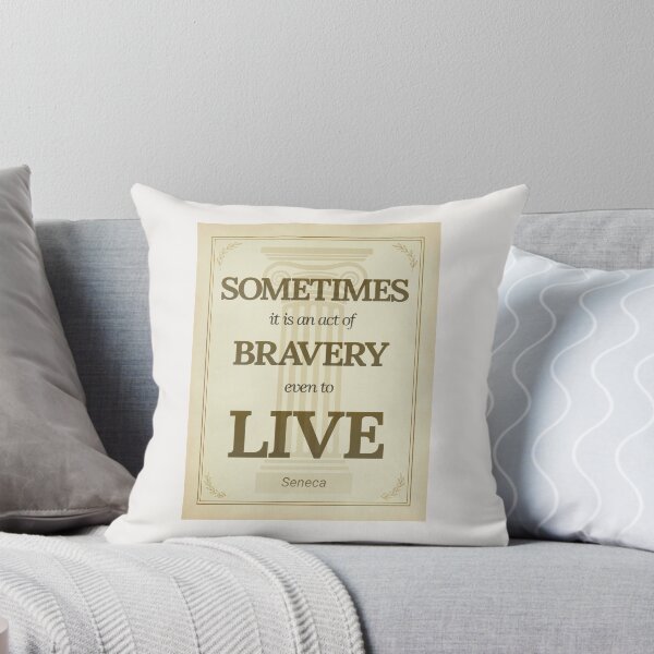 Item preview, Sometimes It Is an Act of Bravery Even to Live - Seneca - Elegant Script Stoic Quote - Black and Gold Version designed and sold by Stoic Core.