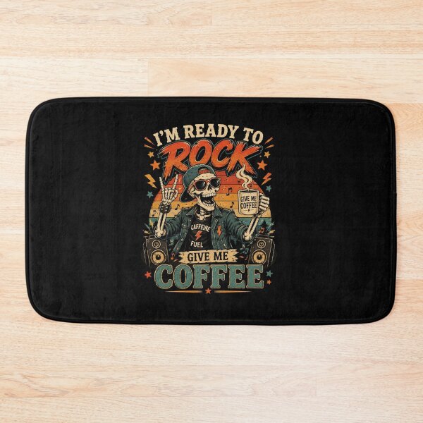 Item preview, I’m Ready To Rock Give Me Coffee T-Shirt – Funny Retro Rock Coffee Graphic Tee designed and sold by Artimax-Studio.