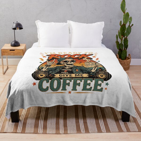 Item preview, I’m Ready To Rock Give Me Coffee T-Shirt – Funny Retro Rock Coffee Graphic Tee designed and sold by Artimax-Studio.