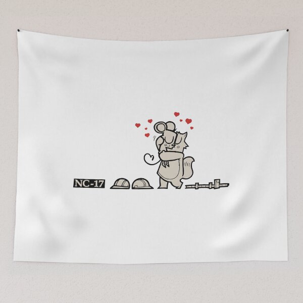Item preview, Nc 17 Hard Hats Mouse Cat Hugging designed and sold by onlytiggokk.